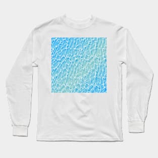 Blue Summer Pool Waves Long Sleeve T-Shirt